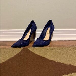 Jessica Simpson laser cut blue pumps. Size 5.5.
